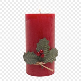 Christmas Wax Burning Red Candle PNG