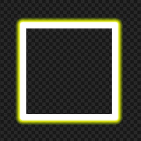 HD Yellow Neon Square Frame Border PNG