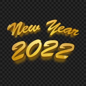 Gold 2022 Happy New Year Illustration PNG Image