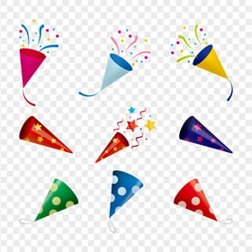 Set Of Paper Party Hats Illustration PNG