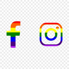 HD Facebook Instagram Rainbow Logos Icons PNG