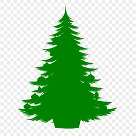 HD Decorated Christmas Tree Green Silhouette PNG