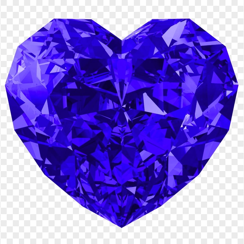 HD Dark Blue Diamond Crystal Heart Love Valentine Day PNG