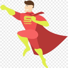 HD Vector Cartoon Super Dad Hero PNG