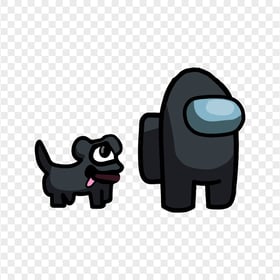 HD Black Among Us Character Pet Dog PNG