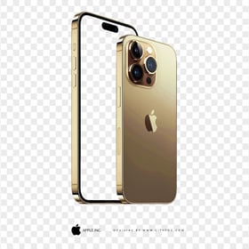 Apple iPhone 14 Pro Max Gold Mockup HD PNG