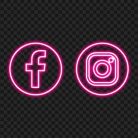 HD Pink Fb Insta Neon Logo Icon PNG