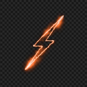 Orange Glowing Lighting Bolt Transparent PNG