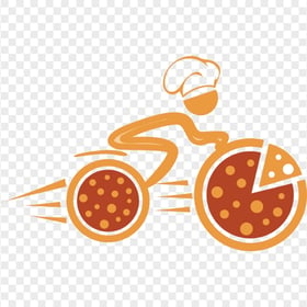 Pizza Delivery Bike Orange Logo HD Transparent Background