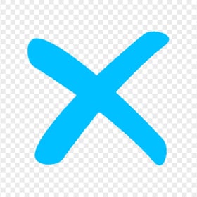 Handdrawn Doodle Blue X Close Icon Transparent PNG