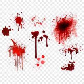 HD Group Of Blood Splash Drip Splatter PNG