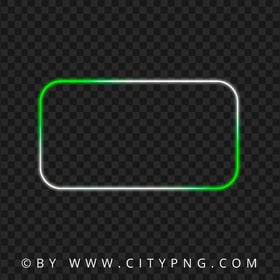 Green And White Glowing Neon Frame HD PNG