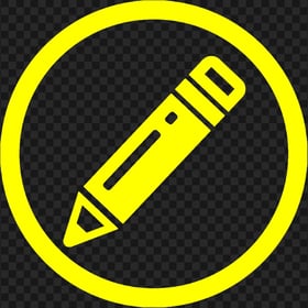 HD Yellow Round Pencil Icon PNG