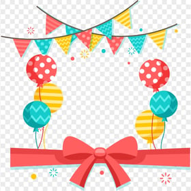 Vector Party Anniversary Balloons And Ribbon HD PNG