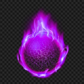 Purple Fireball Effect Transparent Background