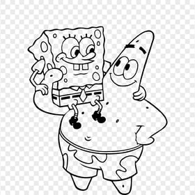 HD Spongebob With Patrick Outline Characters Transparent PNG