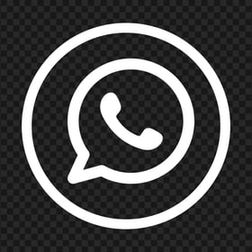 HD White Outline Whatsapp Wa Round Circle Logo Icon PNG