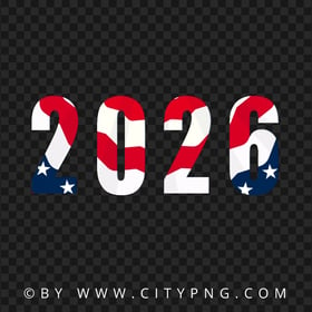 HD USA Flag 2026 Text Numbers Transparent PNG
