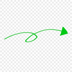 HD Green Line Art Drawn Arrow Pointing Right PNG