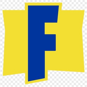 HD Fortnite Blue & Yellow F Logo Letter PNG