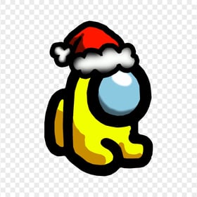 HD Yellow Among Us Mini Crewmate Character Baby Santa Hat PNG