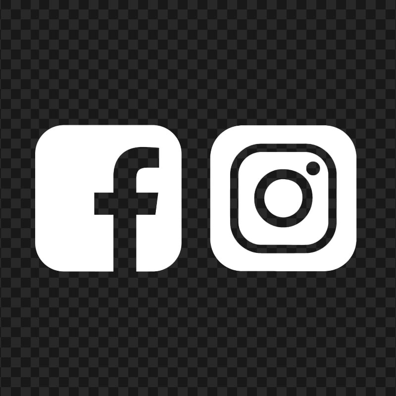 HD Facebook Instagram White Outline Square Logos Icons PNG | Citypng