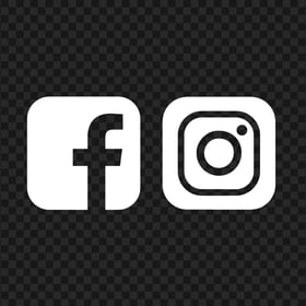 HD Facebook Instagram White Outline Square Logos Icons PNG