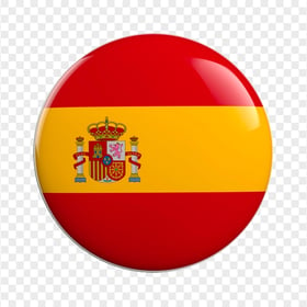 Glossy Round Circular Spain Flag Icon PNG