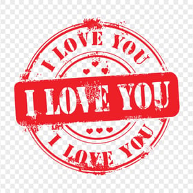 I Love You Red Round Seal Stamp PNG Image