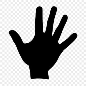HD Black Silhouette Right Hand Print PNG