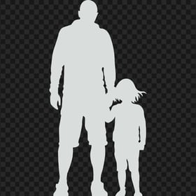 HD Grey Child And Father Silhouette PNG