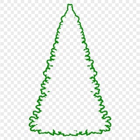 HD Green Real Outline Christmas Tree Clipart Silhouette Shape PNG