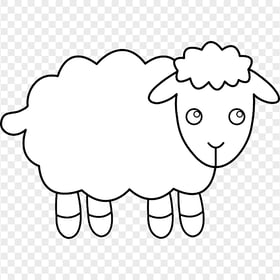 Coloring Cute Sheep PNG