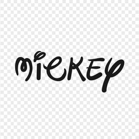 Black Mickey Word  Typography PNG Image