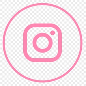 HD Pink Round Circle Line Instagram IG Logo Icon PNG