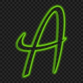Transparent HD Green Neon A Letter