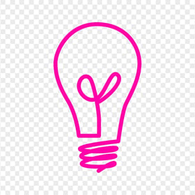 Creative Pink Light Bulb Idea Icon Clipart PNG