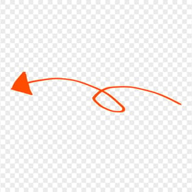 HD Orange Line Art Drawn Arrow Pointing Left PNG