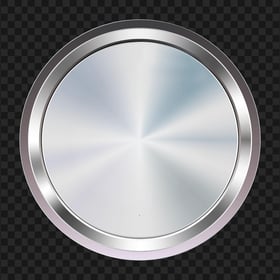 Round Mirror Silver Button PNG