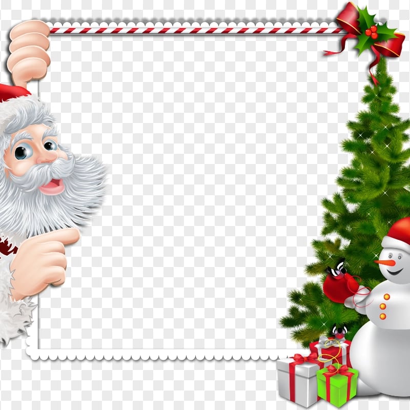 Santa Border Frame Illustration Transparent PNG