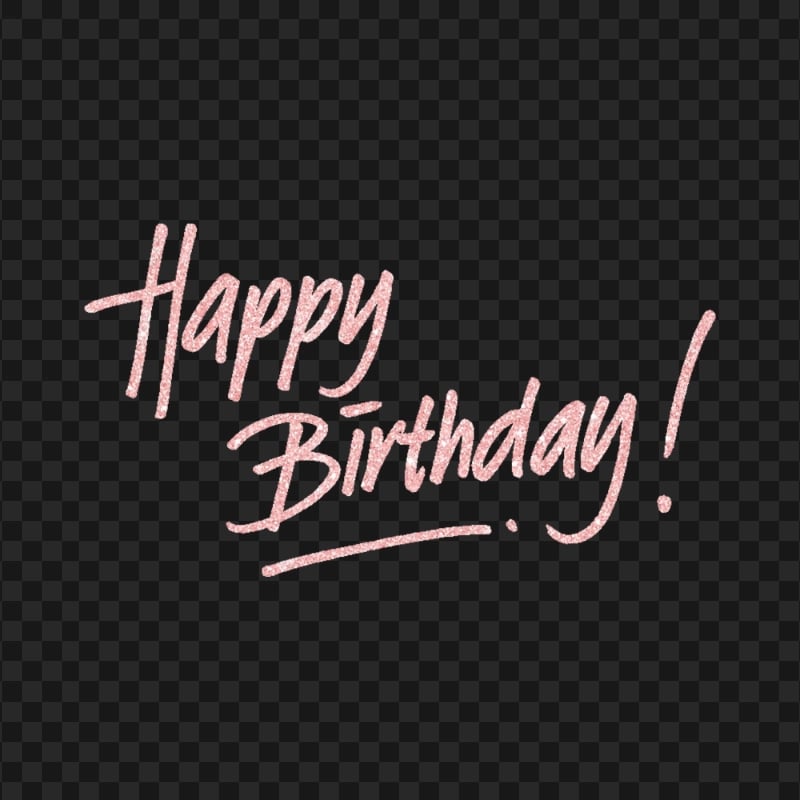HD Pink Glitter Happy Birthday Calligraphy Lettering PNG | Citypng