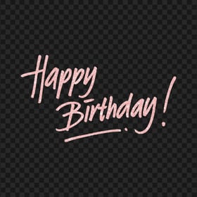 HD Pink Glitter Happy Birthday Calligraphy Lettering PNG