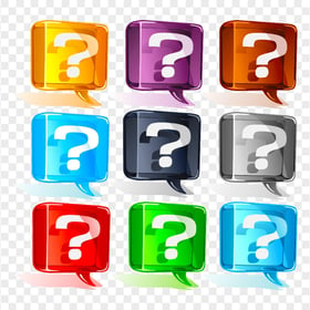 HD Set Of Multi Colored Question Mark Icons PNG