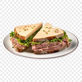 Tasty Tuna Sandwich with Lettuce HD Transparent PNG