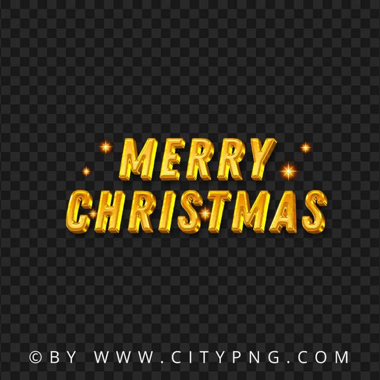 Gold Merry Christmas Xmas PNG | Citypng