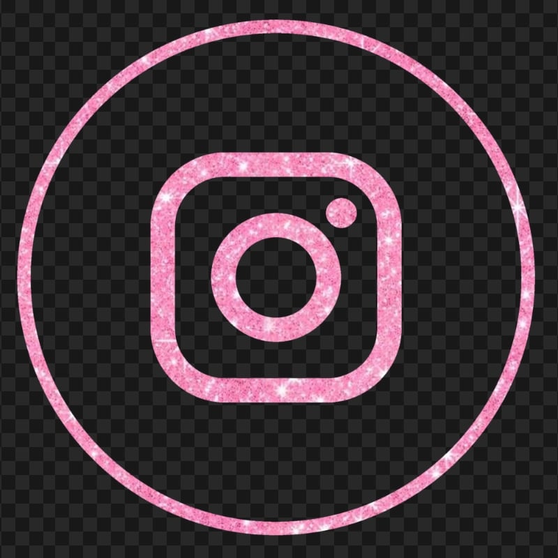HD Aesthetic Light Pink Glitter Round Instagram Logo Icon PNG