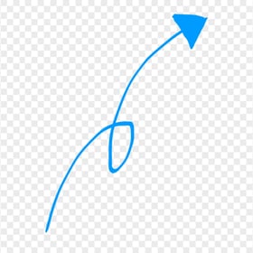 HD Blue Line Art Drawn Arrow Pointing Top Right PNG
