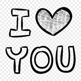 HD I Heart You I Love You Text Letters PNG Citypng