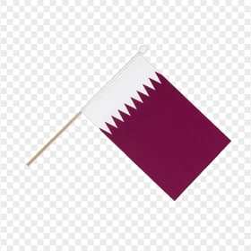 HD Qatar Flag On Wooden Pole Transparent PNG