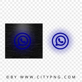 HD Dark Blue Neon Light Whatsapp Wa Round Circle Logo Icon PNG